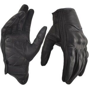🆕Men's Black Touchscreen Dirt Biker Riding Hunting Motorcycle Leather Gloves